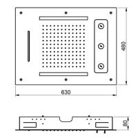 Встраиваемый верхний душ Almar Chromotherapy 48х63 см схема 2