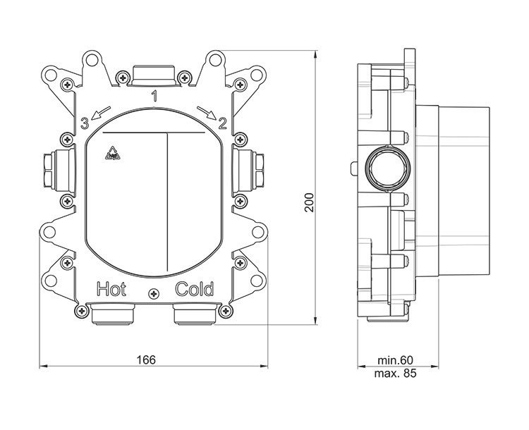 Скрытая часть смесителя ALMAR CORE E134001 ФОТО