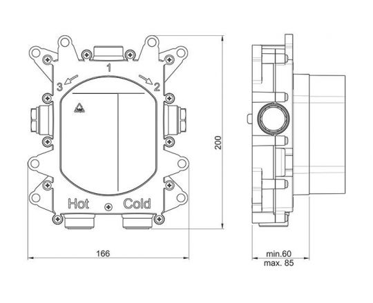 Скрытая часть смесителя ALMAR CORE E134001 ФОТО