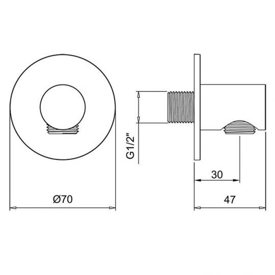 Подключение для душевого шланга ALMAR ROUND E095040.AB ФОТО