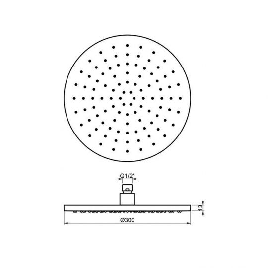 Верхний душ ALMAR Round Emotion 30 см E044124.CR ФОТО