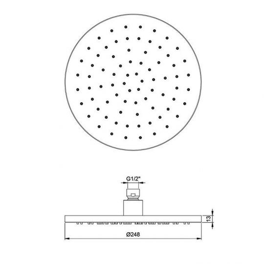 Верхний душ ALMAR Round Emotion 24,8 см E044126.CR ФОТО