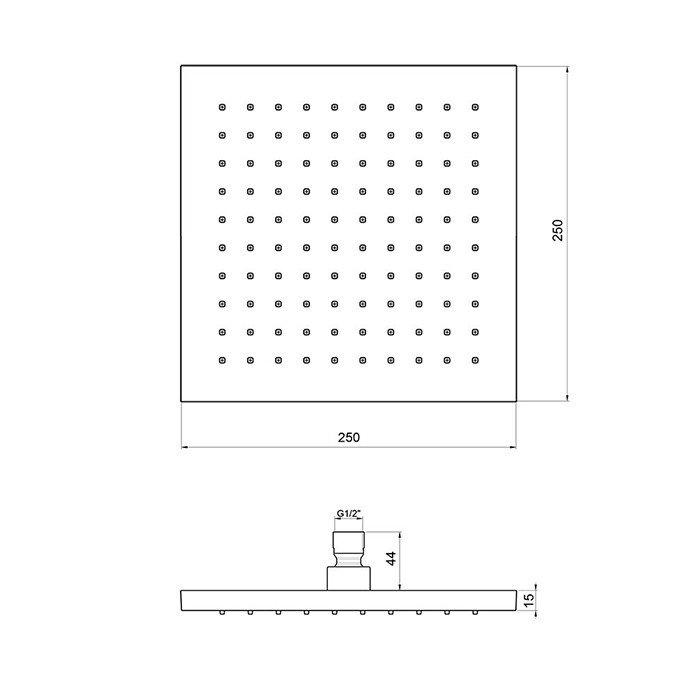 Верхний душ ALMAR Square Emotion 25х25 E044238.CR ФОТО