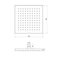 Верхний душ ALMAR Square Emotion 25х25 E044238.CR схема 2