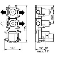 Скрытая часть смесителя ALMAR High Flow E176303 схема 2