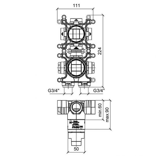 Скрытая часть смесителя ALMAR Modular E176907 ФОТО