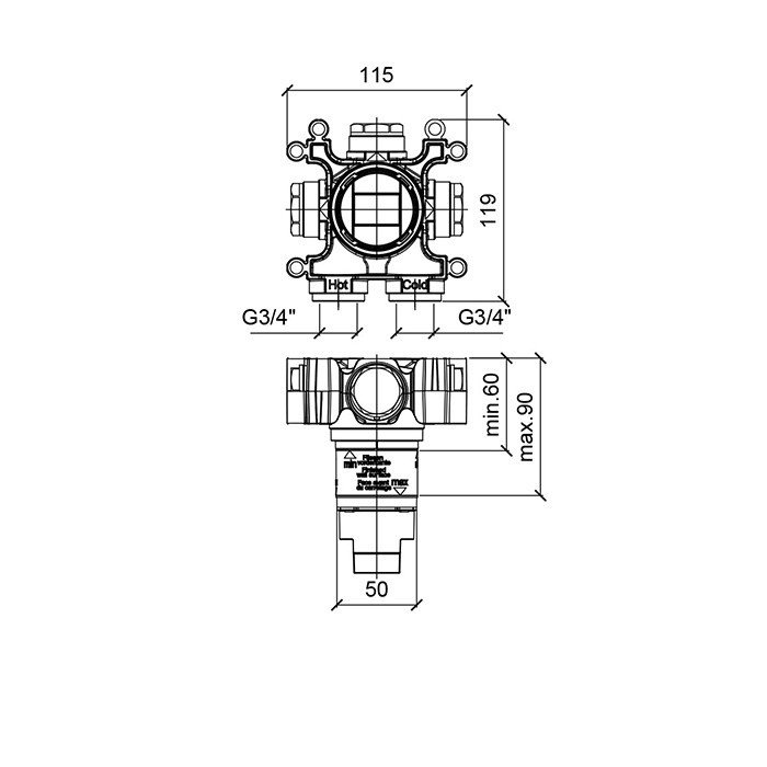 Скрытая часть смесителя ALMAR Modular E186900 ФОТО