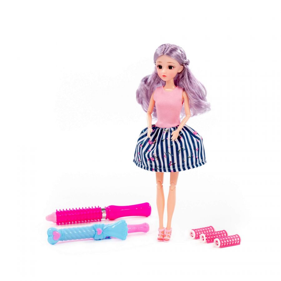Кукла "Ксюша" (30 см) у парикмахера + аксессуары (5 элементов) (в коробке №3)