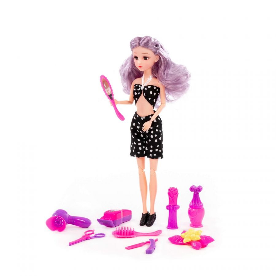 Кукла "Ксюша" (30 см) у стилиста + аксессуары (11 элементов) (в коробке №4)