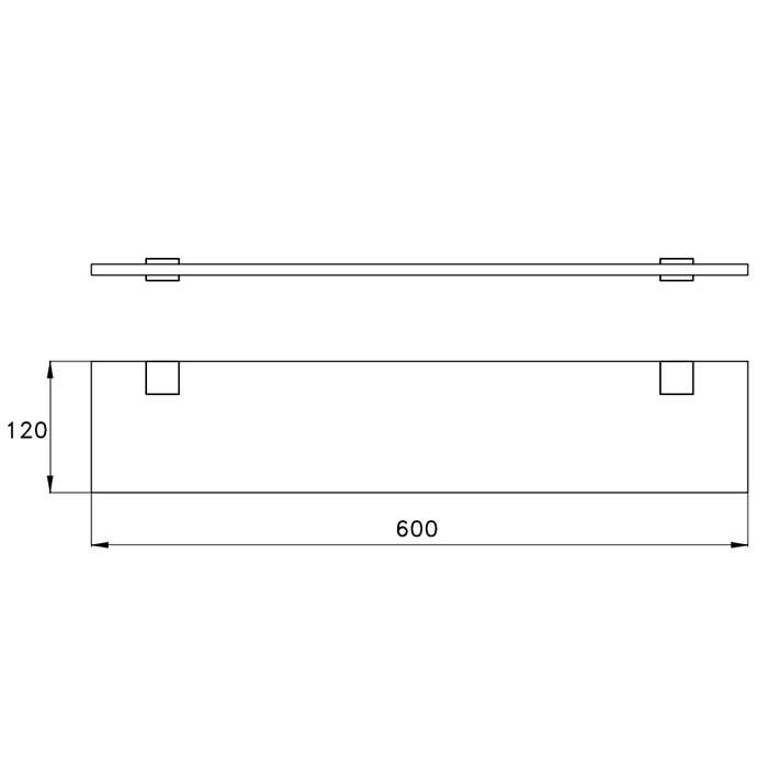 Полочка 60 см 1065 подвесной Stella Bamboo Quadro схема 2