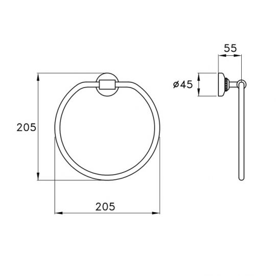 Полотенцедержатель кольцо 20.5см. подвесной 603 Stella Italica ФОТО