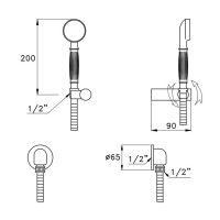 Ручной душ 20 см с настенным кронштейном Stella Docce схема 2