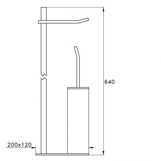 Напольная стойка с ершиком и держателем т/б 1042 Stella Bamboo Quadro ФОТО