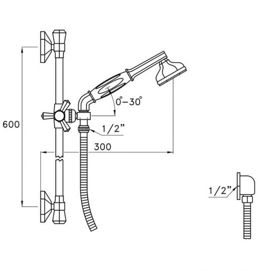 Ручной душ на планке Stella Eccelsa схема 2