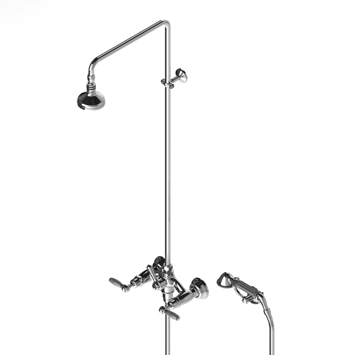 Изображение Душевой комплект Stella Italica Leve 3284/33-90: смеситель штанга+ручной+верхний душ 90мм