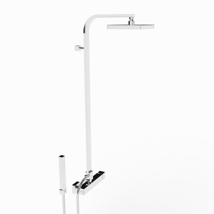 Изображение Душевой комплект Stella Bamboo Quadro 3283/420/304-200: смеситель штанга+ручной+верхний душ 200мм