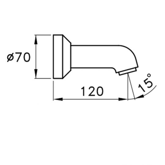 Настенный излив для ванны 0/251 длина 120мм Stella Box ФОТО