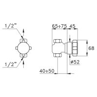 Встраиваемый смеситель Stella Aster 0/154 без излива схема 2