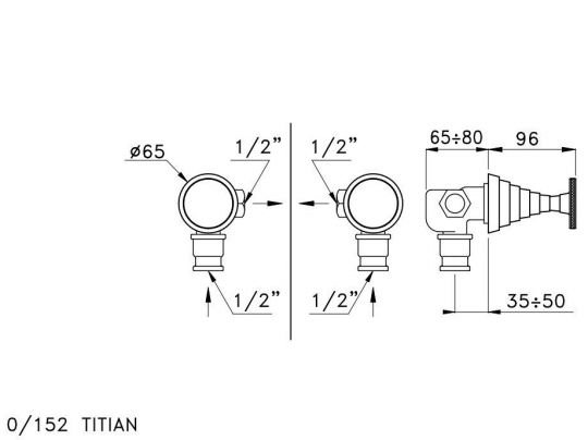 Угловой вентиль Stella Titian TT 01101 CR00 ФОТО