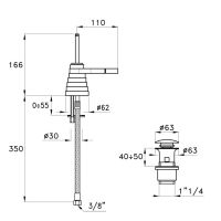 Смеситель для биде Stella Titian TT 00300 CR00 схема 3