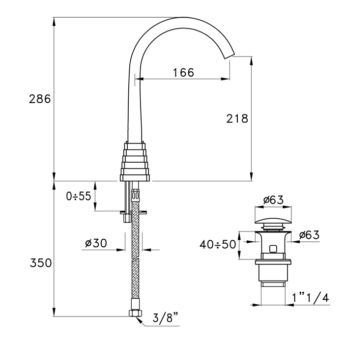 Смеситель для ванны Stella Titian TT 02304 схема 3