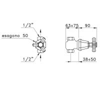 Запорный вентиль Stella Eccelsa EC 01100 CR00 схема 3