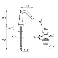 Смеситель для биде Stella Titian TT 00303 CR00 схема 2