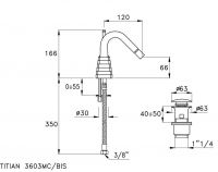 Смеситель для биде Stella Titian TT 00303 CR00 схема 4