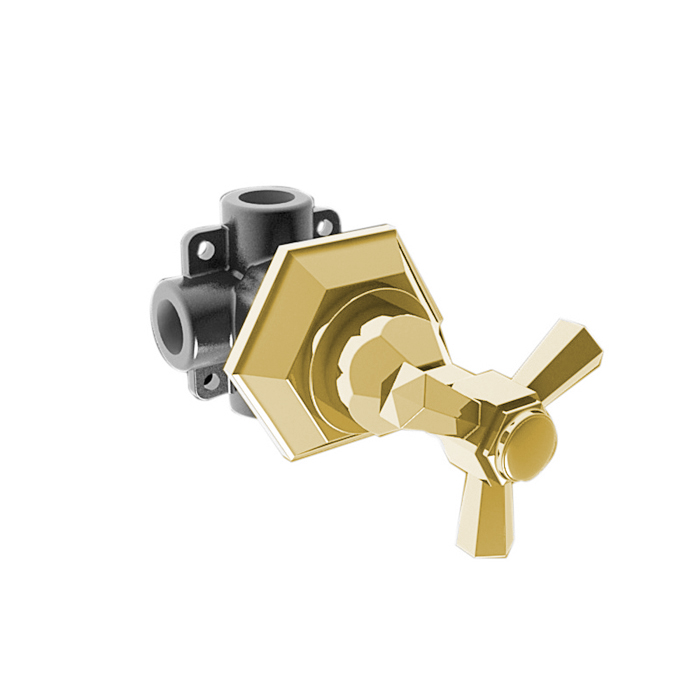 Изображение Встраиваемый переключатель Stella Eccelsa для душа 0/153 на 2 выхода цвет: золото