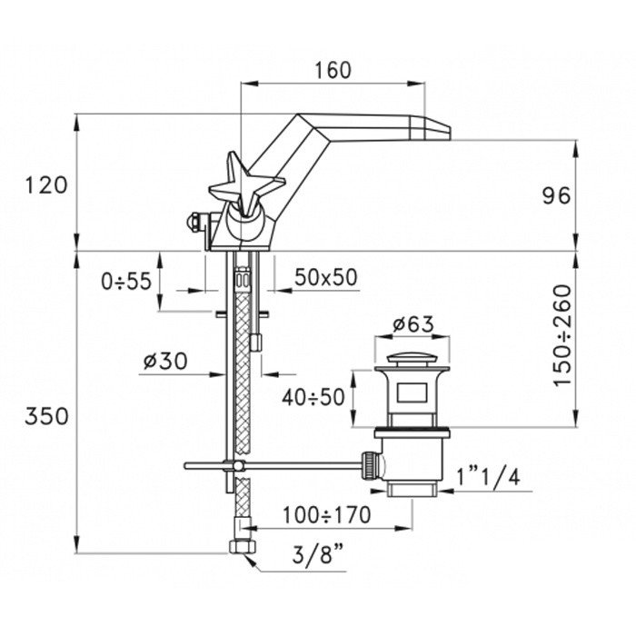 Смеситель для ванны Stella Stella 3219 ST 00008 CR00 схема 2