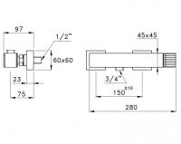 Смеситель для ванны Stella Eccelsa EC 02206 схема 2