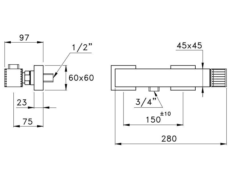 Смеситель для ванны Stella Eccelsa EC 02206 схема 2