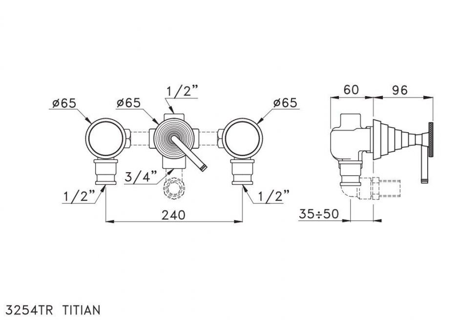 Смеситель для ванны Stella Titian TT 01301 CR00 ФОТО