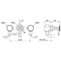 Смеситель для ванны Stella Titian TT 01301 CR00 схема 3