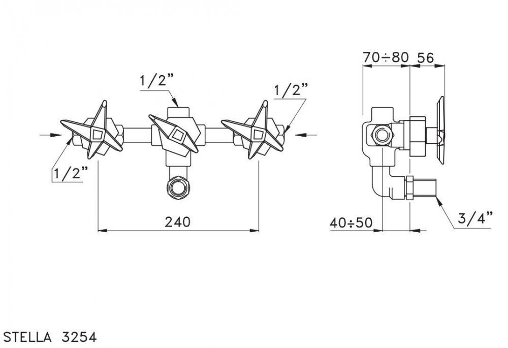 Смеситель для биде Stella Titian TT 00300 схема 2