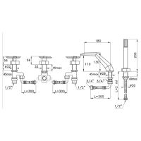 Смеситель для ванны Stella Titian TT 01405 схема 3