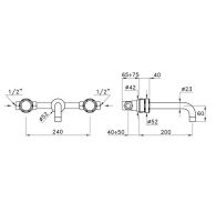 Смеситель для раковины настенный Stella Timeaster TA 01003 CR00B схема 6