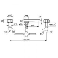 Смеситель для раковины на 3 отверстия Stella Timeaster TD 00021 CR00N схема 5