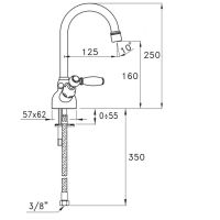 Смеситель Stella Italica Leve для раковины на 1 отверстие 3216 схема 2