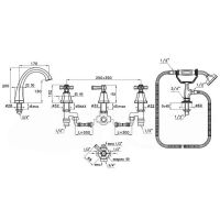 Смеситель Stella Eccelsa на борт ванны на 5 отверстий 3256TR/307 схема 5