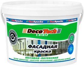 Краска Фасадная Финкраска DecoTech Eco 14кг Матовая, Латексная / Декотек Эко