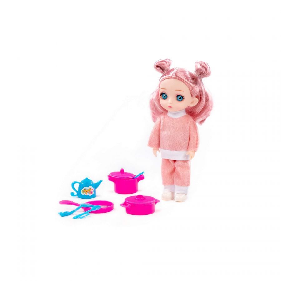 Кукла "Маша" (16 см) в спортивном костюме + аксессуары (9 элементов) (в коробке №2)