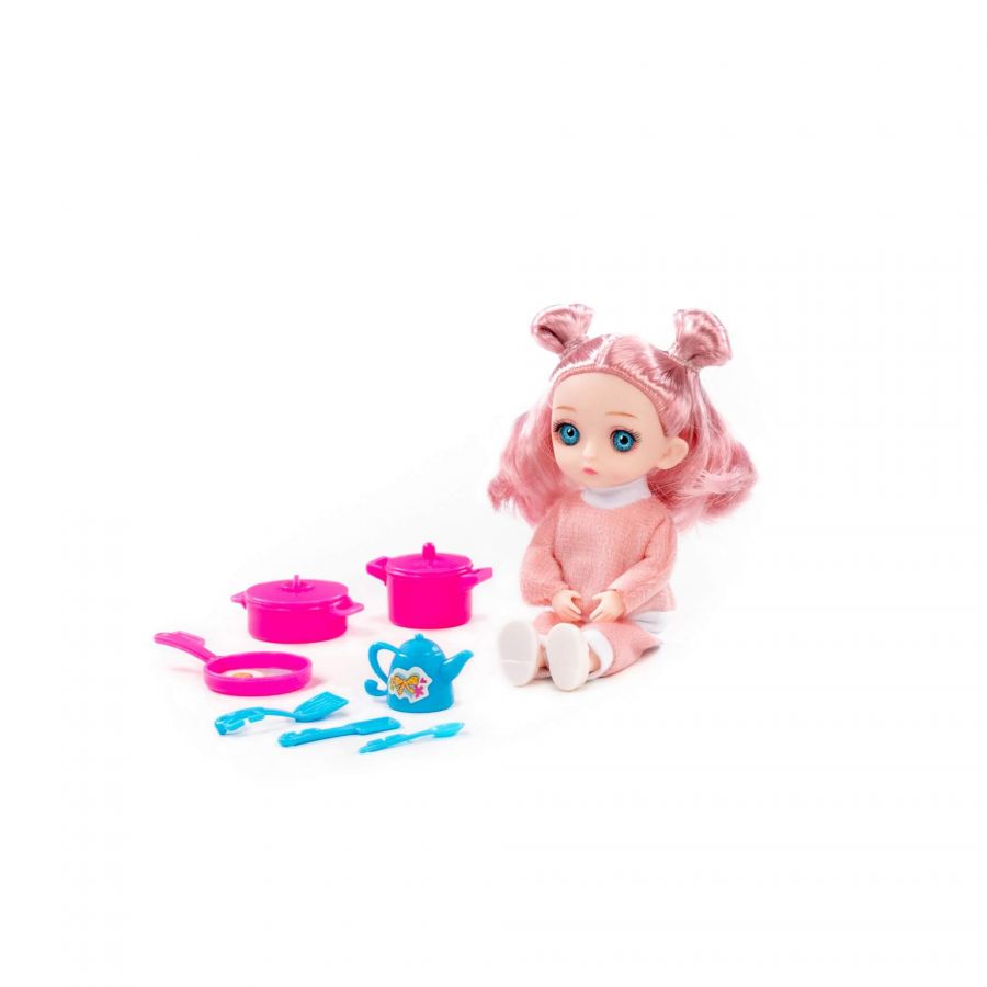 Кукла "Маша" (16 см) в спортивном костюме + аксессуары (9 элементов) (в коробке №2)