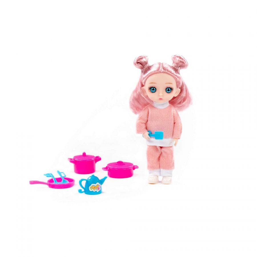 Кукла "Маша" (16 см) в спортивном костюме + аксессуары (9 элементов) (в коробке №2)