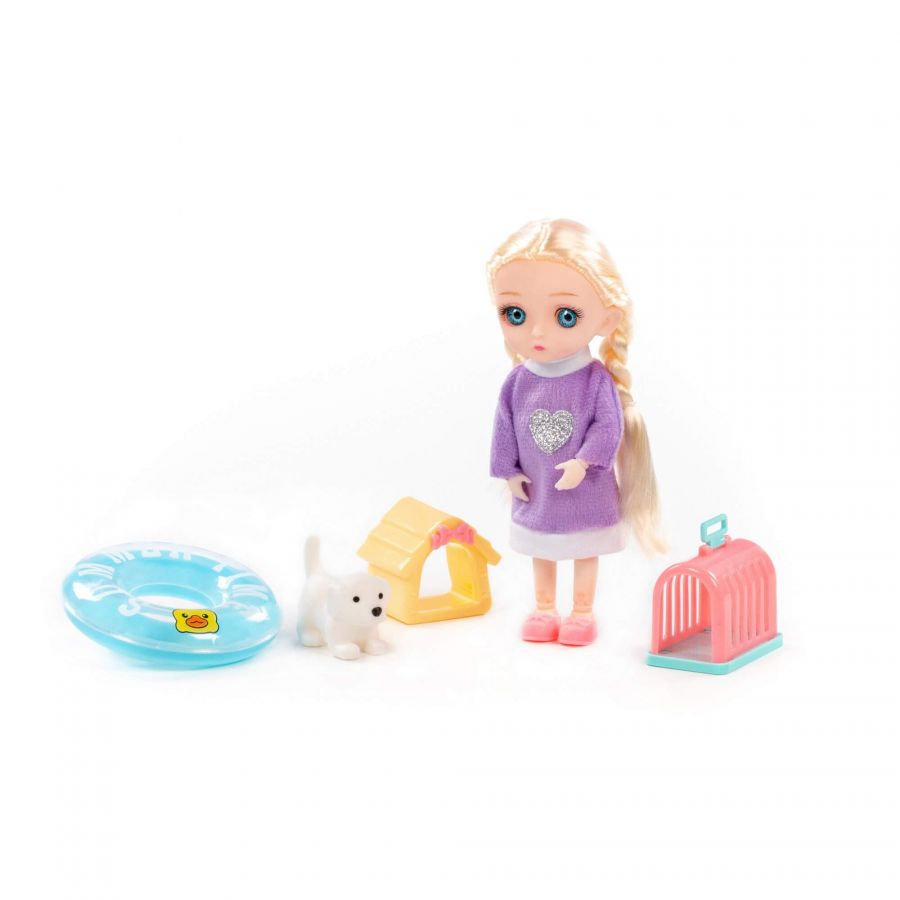 Кукла "Маша" (16 см) на море + аксессуары (4 элемента) (в коробке №2)