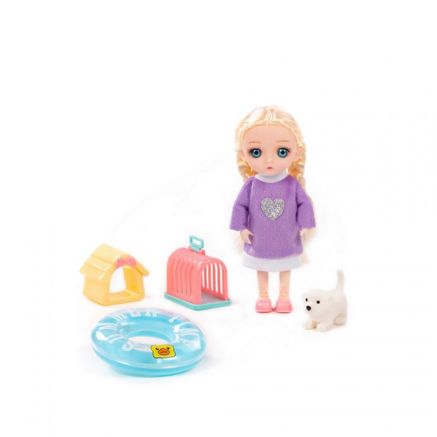 Кукла "Маша" (16 см) на море + аксессуары (4 элемента) (в коробке №2)