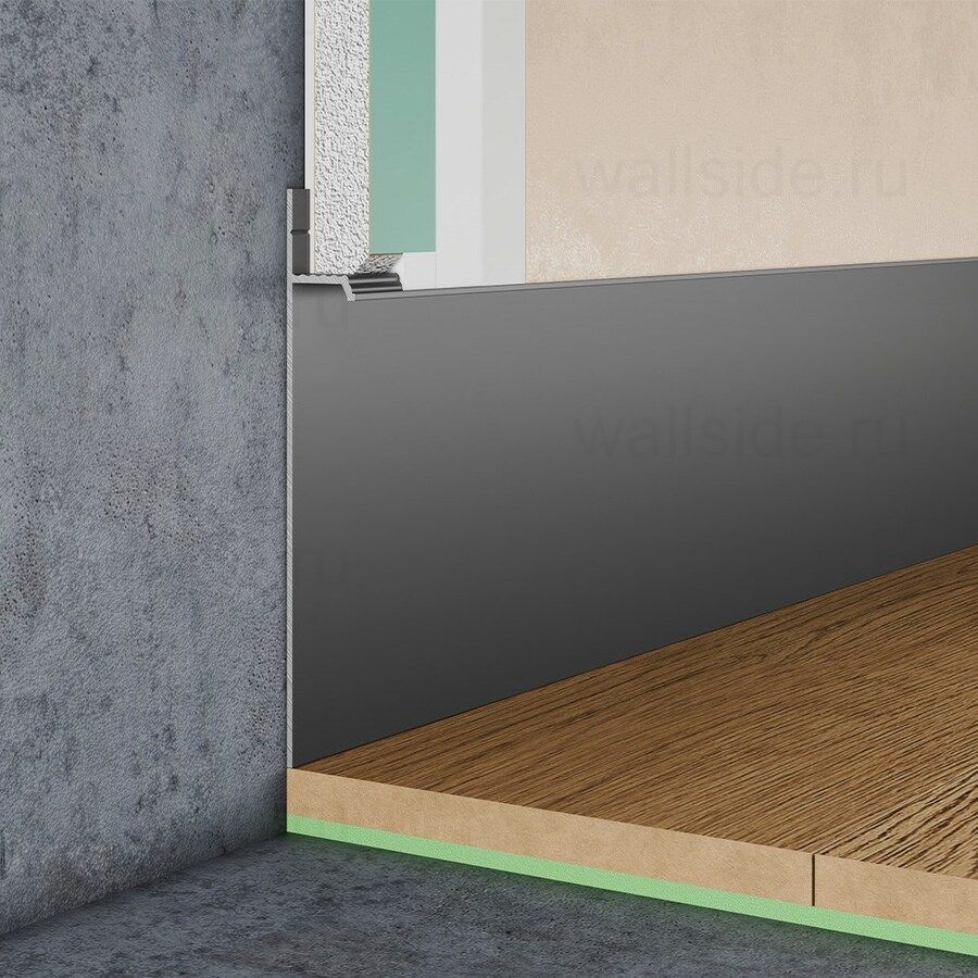 Скрытый плинтус Pro Design 323 анодированный без ножки