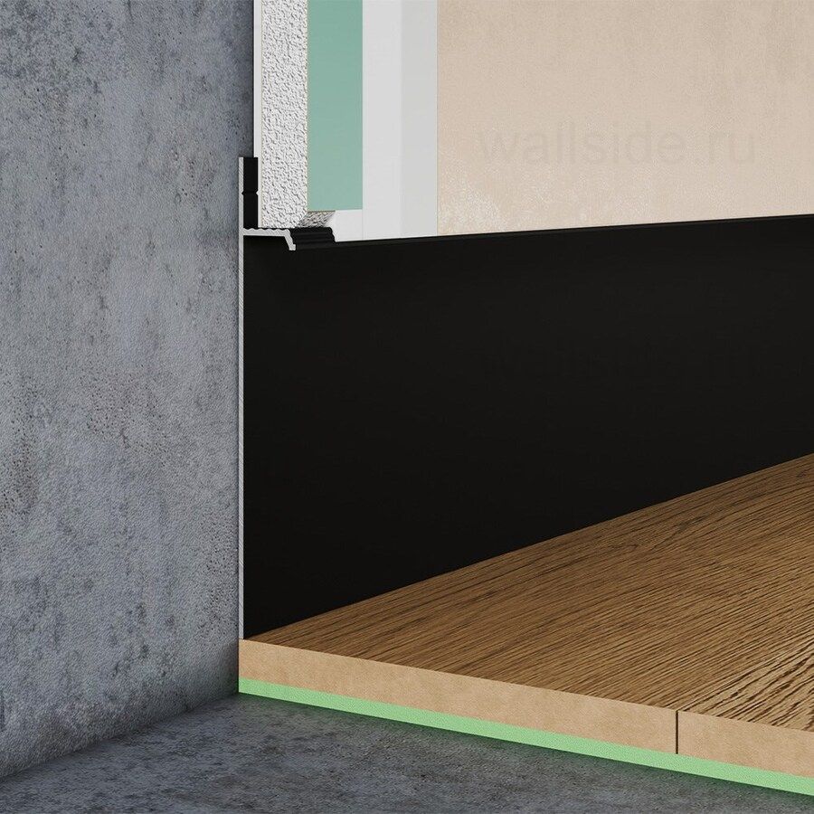 Скрытый плинтус Pro Design 323 анодированный чёрный