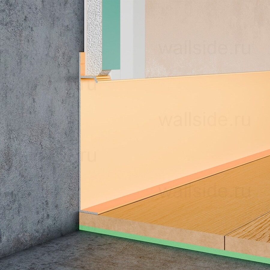 Скрытый плинтус Pro Design 235 Universal анодированный золотой