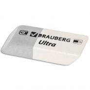 Ластик BRAUBERG «Ultra», 41×14×8 мм, серо-белый, натуральный каучук, 228703